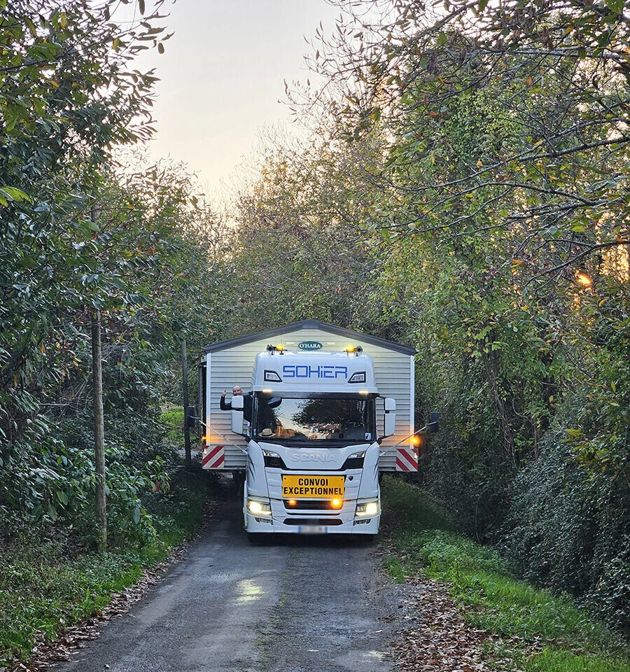 Transport de mobil home Transports sohier loudeac bretagne france europe 5